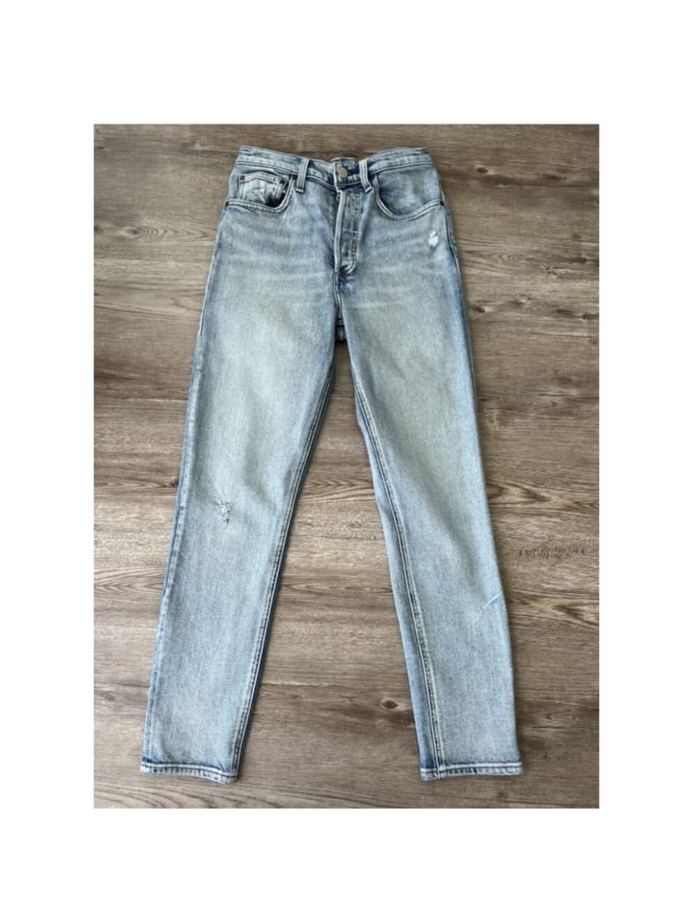 Denim Forum Yoko Jeans Womens 27 Blue High Rise Slim Fit Button Fly Aritzia